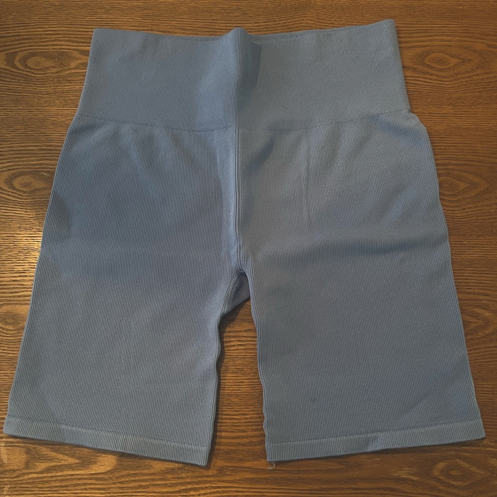 Women’s Light Blue New Balance Ribbed Bike Short